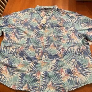 IZOD Saltwater Button Up Down Shirt Floral Hawaiian Mens 3XL NWT Big & Tall NICE